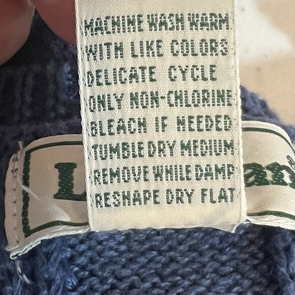 Vintage L.L.Bean Linen Cotton Blend Knit Sweater Vest Women’s Medium Blue Button - Picture 6 of 7